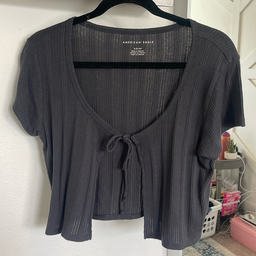 Tie up cropped tee